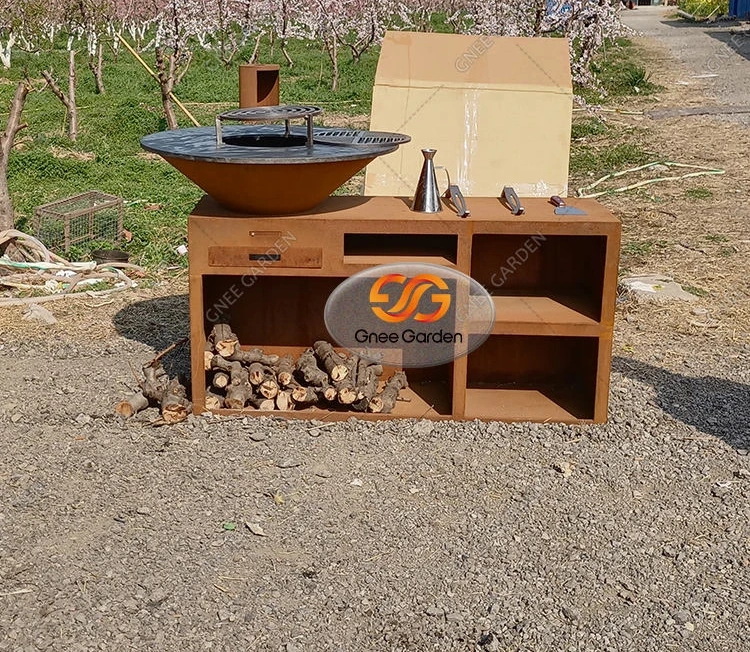 Outdoor Cooking Bbq Grill Corten Steel Outdoor Kitchen Corten Steel Fireplace Grill Bbq
