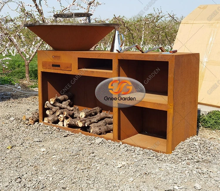 Outdoor Cooking Bbq Grill Corten Steel Outdoor Kitchen Corten Steel Fireplace Grill Bbq