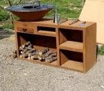 Corten Steel Portable Corten Metal Grill BBQ Grills Fire Pit Table