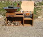 Corten Steel Portable Corten Metal Grill BBQ Grills Fire Pit Table