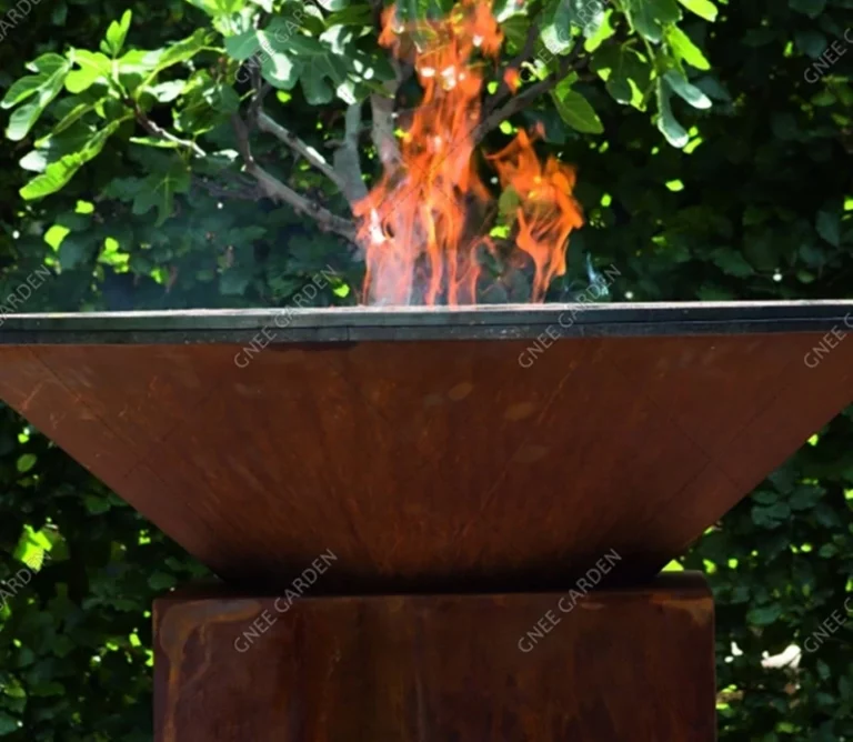 Outdoor Wood Burning Charcoal Babecue Grill Corten Steel Fire Pit Table