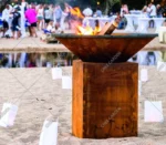 Outdoor Wood Burning Charcoal Babecue Grill Corten Steel Fire Pit Table