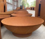 Outdoor Wood Burning Charcoal Babecue Grill Corten Steel Fire Pit Table
