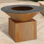 Customized Corten Steel Charcoal Smoke Camping Fire Pit Round Bbq Cooking Grill
