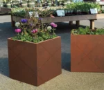 Custom Outdoor Corten Steel Planter Box-10 Pcs Eco-Friendly Modern Design Flower Pots for Home & Garden