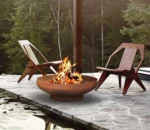 Hot Sale Outdoor Rust Corten Steel Fire Pit with New Design for Cooking & BBQ