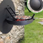 Decorative Folding Barbecue Grill Wall Mounted Wood Burning BBQ Grill Charcoal Grills Fire Pit
