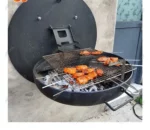Outdoor Corten Steel Modern Firepit Wall Mounted Wood Burning BBQ Grill Folding Charcoal Eco-Friendly