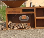Modern Powder Coated Corten Steel Outdoor Kitchen Fire Pit Charcoal Grill Brasero Barbecue