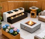 Modern Powder Coated Corten Steel Outdoor Kitchen Fire Pit Charcoal Grill Brasero Barbecue