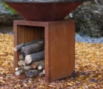 Customized Corten Steel Outdoor Wood Charcoal Modern BBQ Grill Kitchen