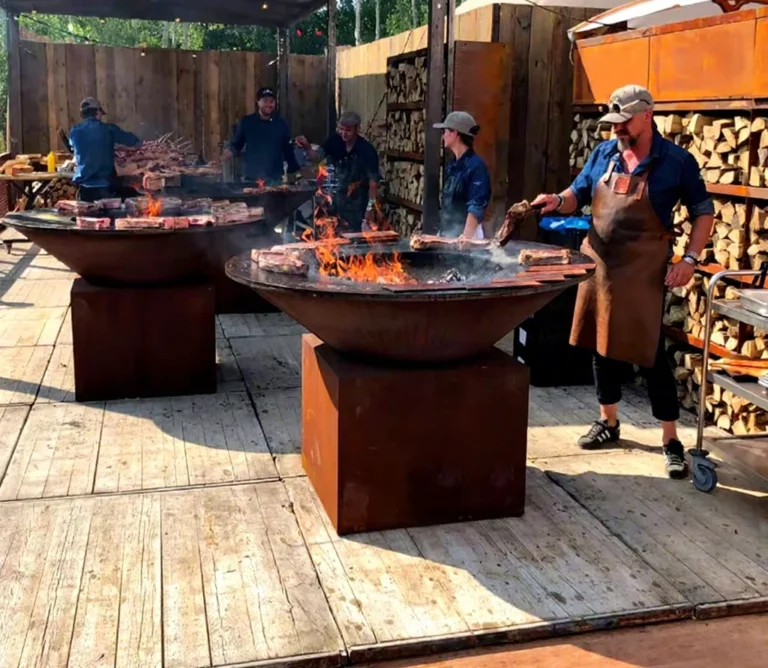 120CM Big BBQ Grill Table Corten Steel Fire Pit Outdoor Grill BBQ Kitchen