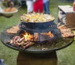 120CM Big BBQ Grill Table Corten Steel Fire Pit Outdoor Grill BBQ Kitchen