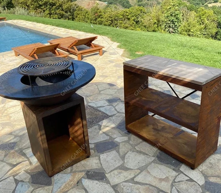 Corten Steel 120CM Big Barbecue Charcoal Grill Outdoor Barbecue Party