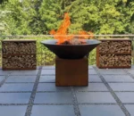 Corten Steel Barbecue Cooking Outdoor 120CM BBQ Grill Heavy Duty Corten Steel Barbecue