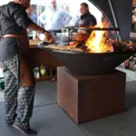 Corten Steel Wood Fired 120CM Big Barbecue Grill Outdoor Cooking Charcoal BBQ