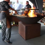 Korean Style Outdoor 120CM Barbecue Grill Corten Steel Fire BBQ Big for Outdoor Use