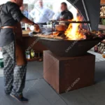 Premium Korean Style 120CM Metal Garden Corten Steel BBQ Grill Outdoor Barbeque Grill