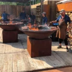 120CM Rusty Style Corten Steel Brazier BBQ New Modern Corten Steel BBQ