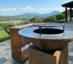 120CM Rusty Style Corten Steel Brazier BBQ New Modern Corten Steel BBQ