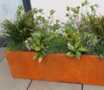 Corten Steel Rectangular Garden Planter Flower Pot Eco-Friendly & Corrosion Resistant Modern Minimalist Outdoor Planter