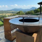 Outdoor Corten Steel Fire Pit Barbecue Grill Customized Size Available