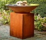 Outdoor Corten Steel Fire Pit Barbecue Grill Customized Size Available
