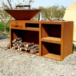 Modern Style Corten Steel Fire Pit Powder Coated BBQ Grill