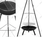 Outdoor Hanging Brazier Tripod Fire Pit Adjustable Heavy Duty German BBQ Grill for Campfire Barbecue Cooking