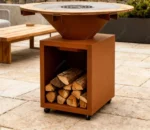 Large Corten Steel Barbecue Grill Bbq Grill Corten Steel Rusty Fire Corten Outdoor Bbq