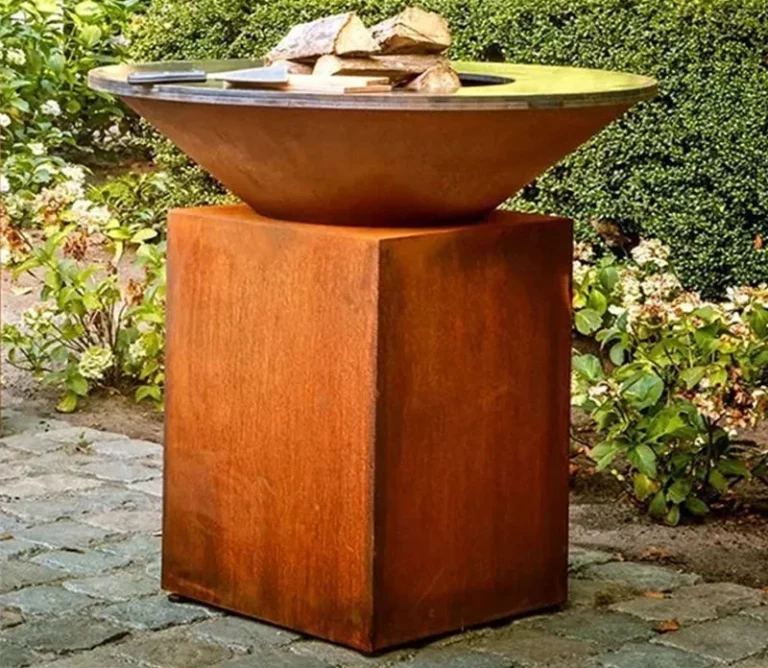 Corten Steel Fireplace Grill Smoker Bbq Grill Corten Steel Bbq Set Corten Steel Fire Barbecue Grill Bbq