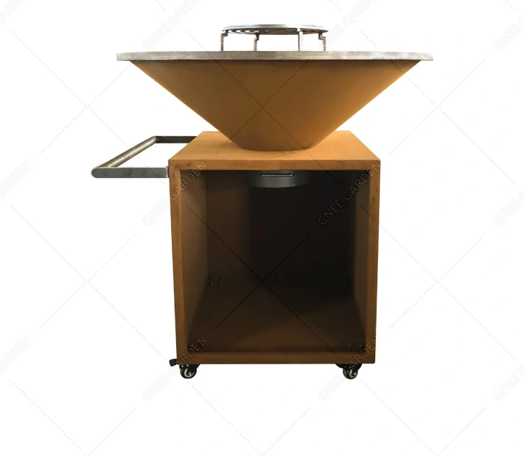 Backyard Metal Cooking Table Corten Steel Fire BBQ Grills