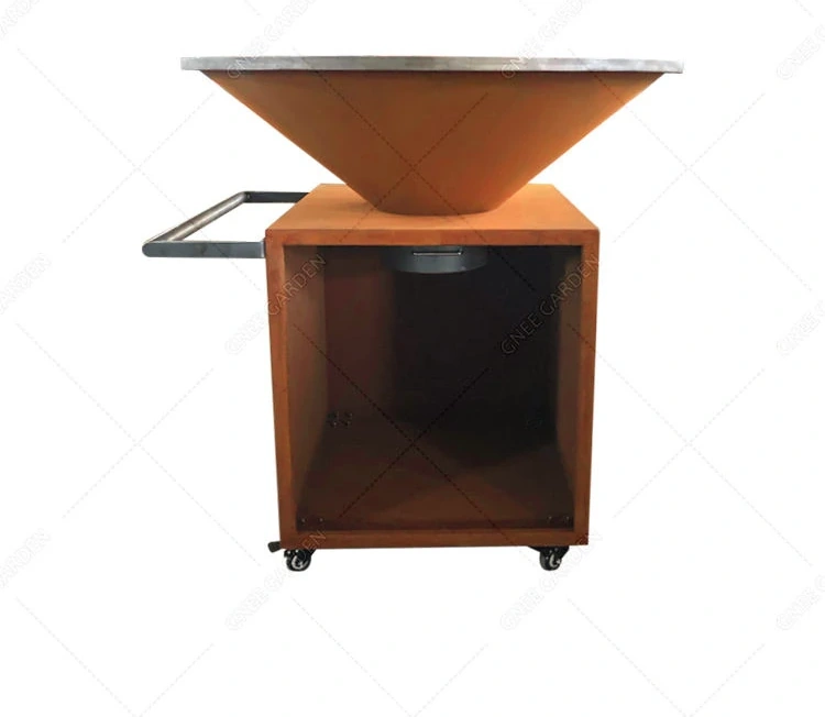 Backyard Metal Cooking Table Corten Steel Fire BBQ Grills