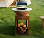 Outdoor Rust Corten Steel Grill Brasero Barbecue Grill Outdoor Charcoal Bbq Grill