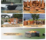 Outdoor Rust Corten Steel Grill Brasero Barbecue Grill Outdoor Charcoal Bbq Grill