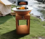 Modern Outdoor Rust Corten Steel BBQ Grill Durable and Stylish with Weather-Resistant Features