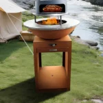 Modern Outdoor Rust Corten Steel BBQ Grill Durable and Stylish with Weather-Resistant Features