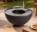 Modern Style Outdoor Family Fire Pit Table with Galvanized Steel BBQ Grill Corten Steel Fire Pit for Garden Bbq Grilling