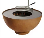 Modern Outdoor Wood Burning Rust Outdoor Charcoal BBQ Grill Durable Corten Steel Barbecue for Cooking