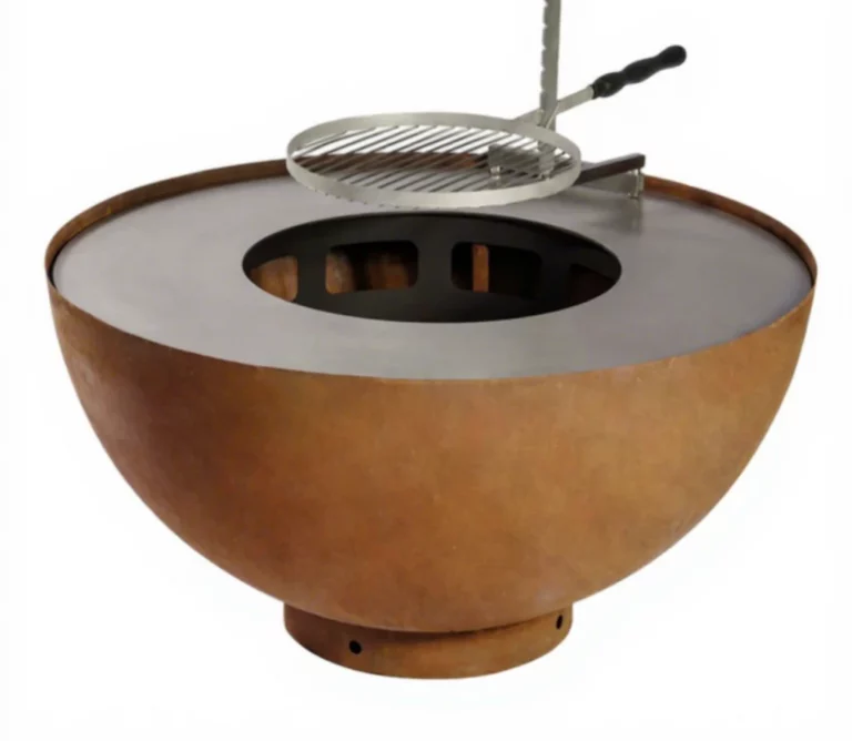 Modern Outdoor Wood Burning Rust Outdoor Charcoal BBQ Grill Durable Corten Steel Barbecue for Cooking