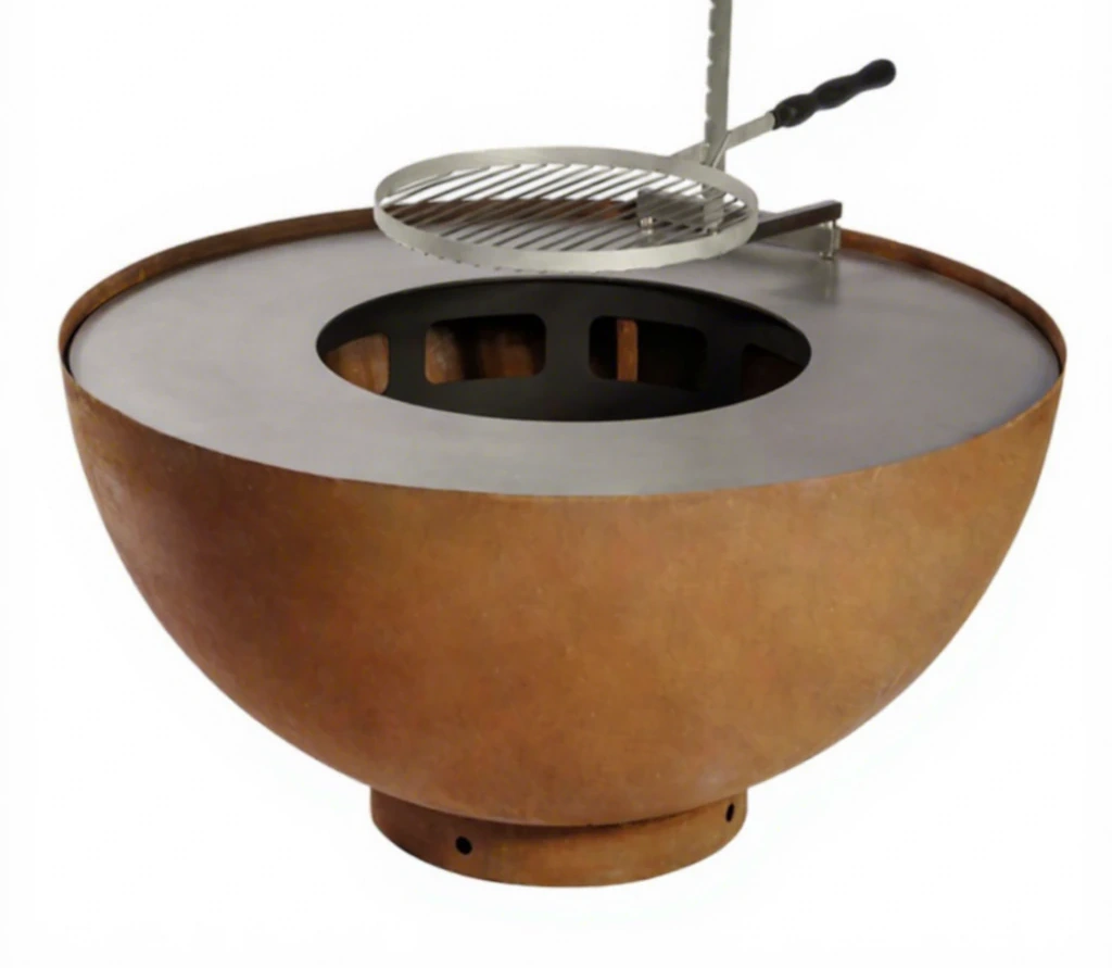 product_image_1775559672_62837543 Modern Outdoor Wood Burning Rust Outdoor Charcoal BBQ Grill Durable Corten Steel Barbecue for Cooking