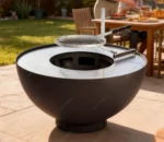 Modern Outdoor Camping Corten Steel BBQ Grill Fire Pit Eco-Friendly for 3-5 People