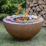 Top Seller Modern Corten Steel Galvanized Steel Eco-Friendly Outdoor Fire Pit Barbecue Grill BBQ