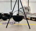 Outdoor Tripod Bbq Grill Metal Fire Pit Fire Bowl with BBQ Grill