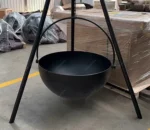 Outdoor Tripod Bbq Grill Metal Fire Pit Fire Bowl with BBQ Grill