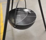 Modern Outdoor Tabletop BBQ Grill Steel Fire Bowl with Tripod Powder Coated for Travel
