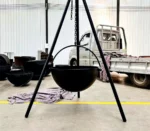 Modern Outdoor Tabletop BBQ Grill Steel Fire Bowl with Tripod Powder Coated for Travel