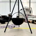 Modern Outdoor Tabletop BBQ Grill Steel Fire Bowl with Tripod Powder Coated for Travel