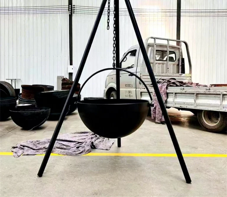 Modern Outdoor Tabletop BBQ Grill Steel Fire Bowl with Tripod Powder Coated for Travel