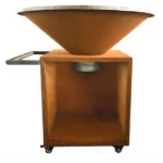 Modern Corten Steel Camping Outdoor Barbecue Grill Charcoal Grill Fire Pit with Trolley for 5+ People Rusty